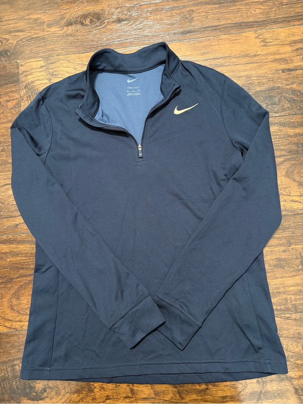 Nike Men’s Navy Half-Zip Pullover with Gold Swoosh
